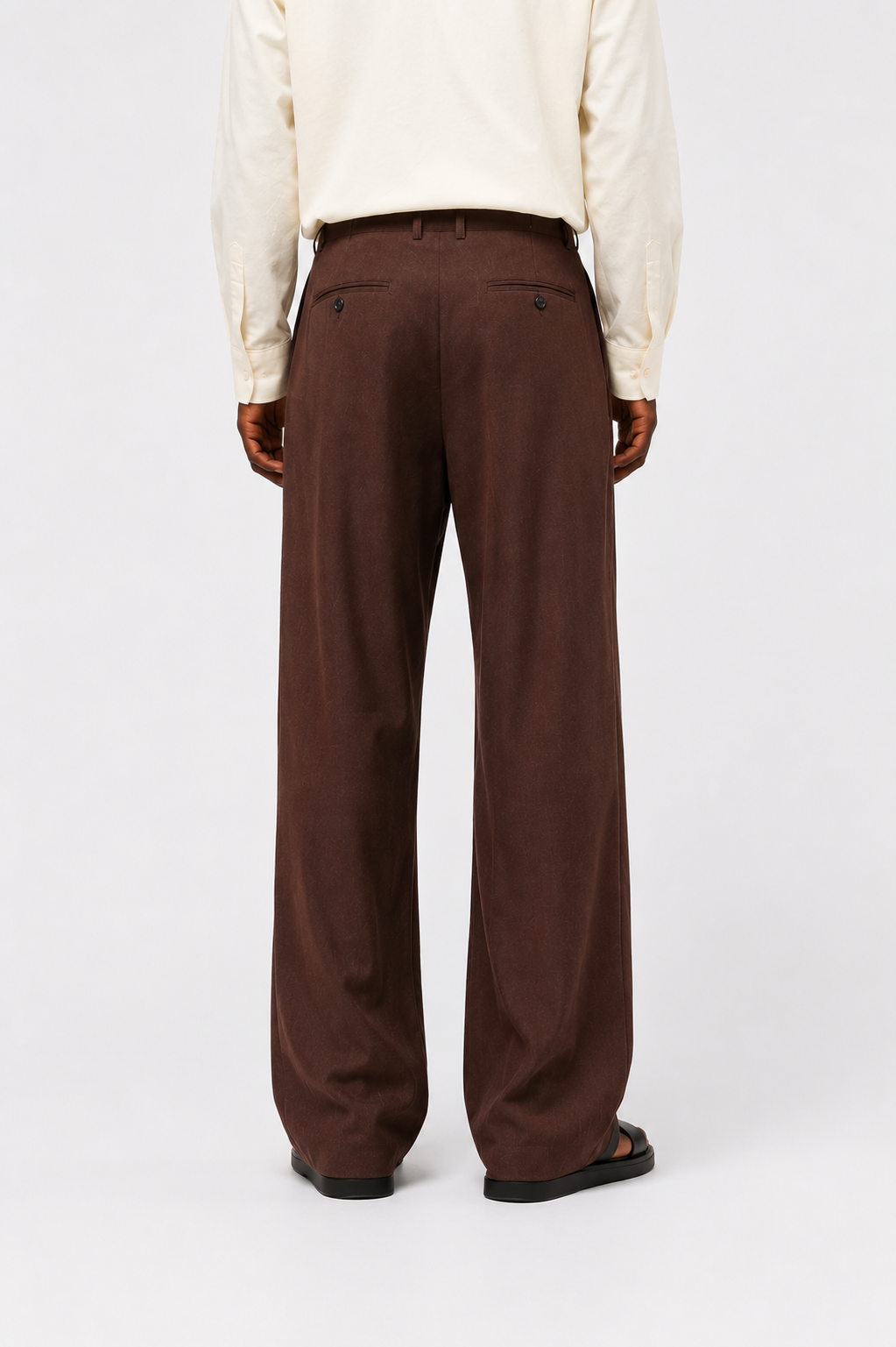 Double Pleated Wide-Leg Trousers