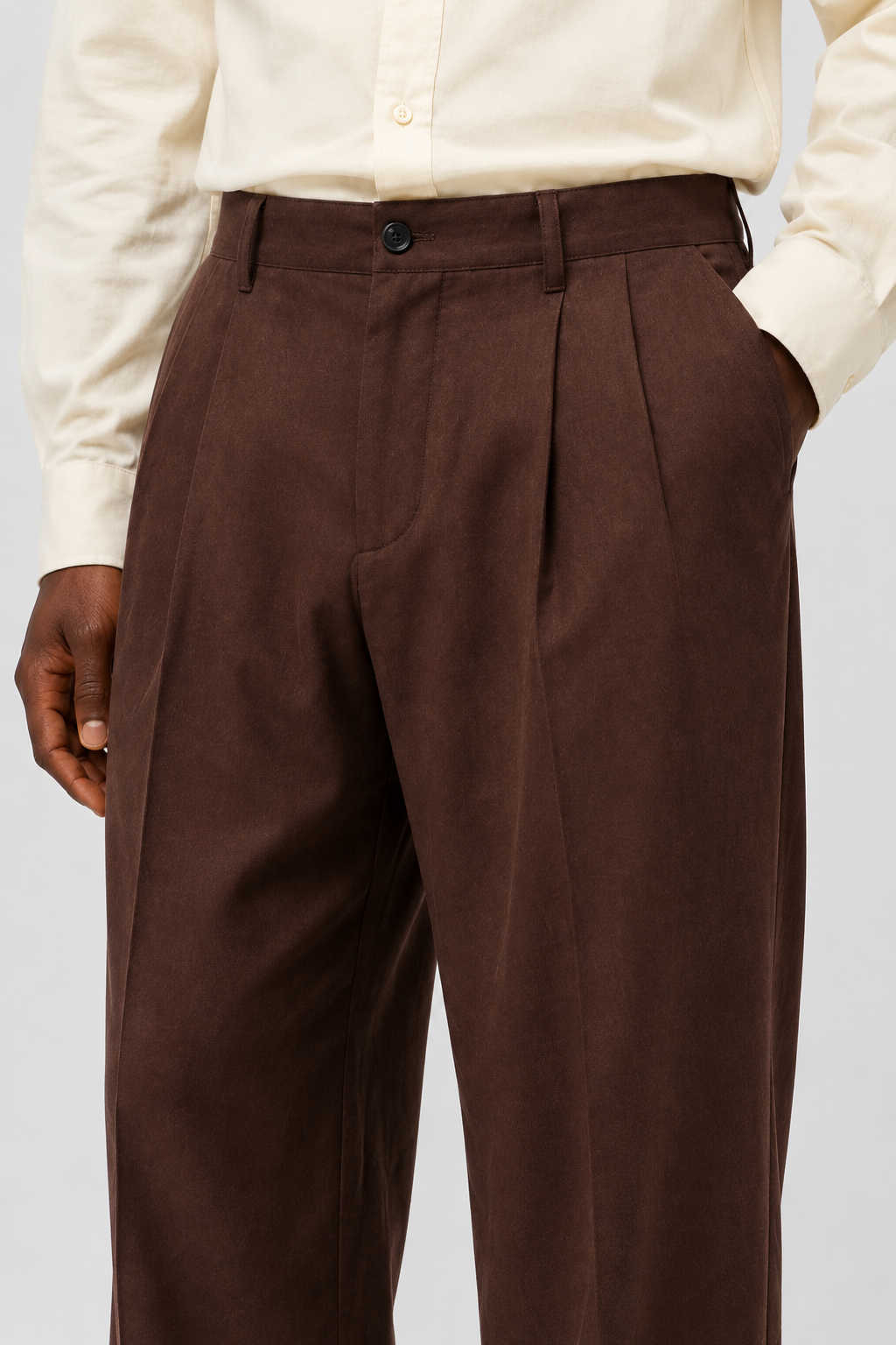 Double Pleated Wide-Leg Trousers